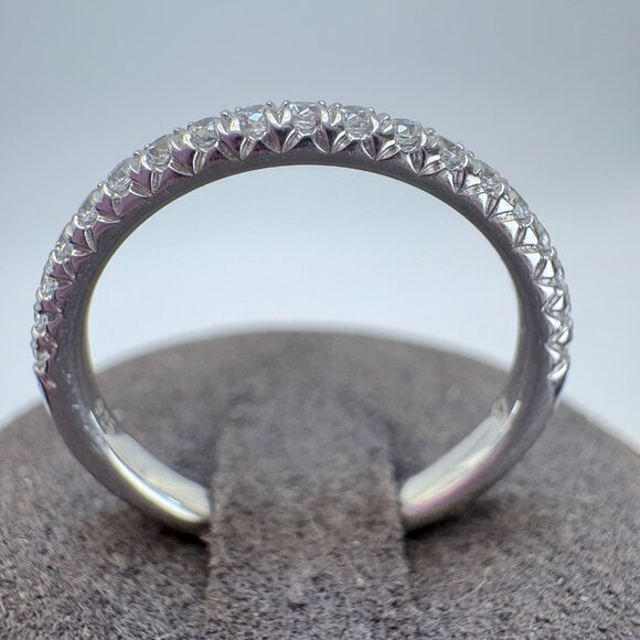 VTG Solid Sterling Silver 925 Cubic Zirconia Band Statement Ring Size 6.5 - Picture 2 of 8